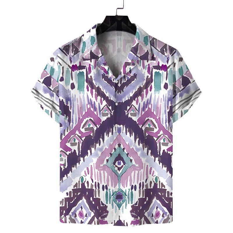 

Мужская дизайнерская одежда 3D-принт рубашка свободного покроя лето 2025 путешествия Гавайи пляж гавайский узор Харадзюку Camisa Masculino лацкан XL