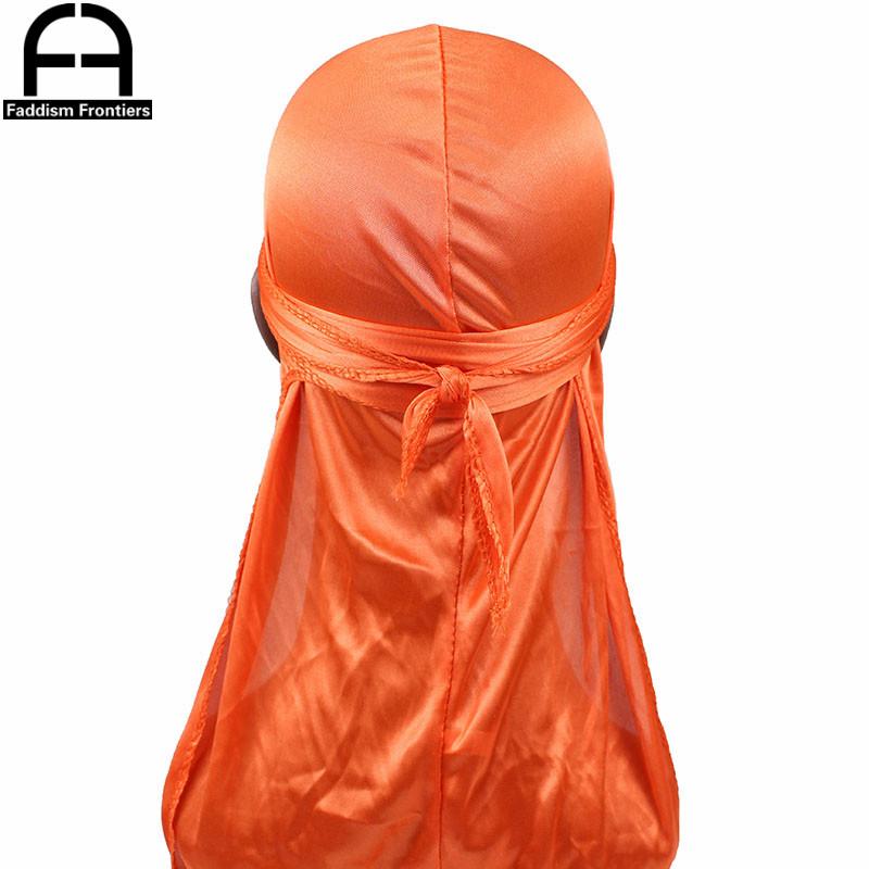 Unisex Women Men Silk Durag Turban Hat Wigs Biker Headwear Headband Hair Accessories Long Tail Straps Bandanas Silky Durags