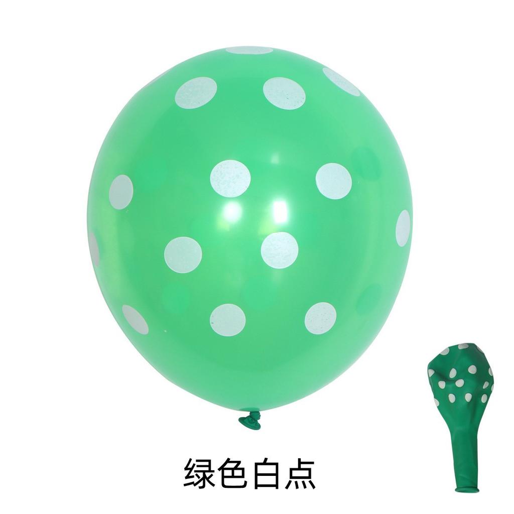 12-Inch Thickened Polka Dot Latex Balloon, Wedding Room Arrangement Birthday Party Shape Decoration Round Candy Color Balloon