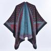 Women's shawl thousand bird grid polka dots color matching thickened thermal open-ended cape with travel cape