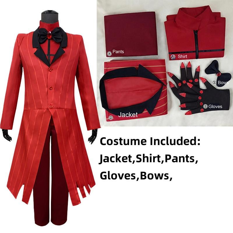 Hazbin Cosplay Hotel ALASTOR Dust Angel Uniformní Cosplay Kostým Muži Ženy Halloween Kostým Celá sada