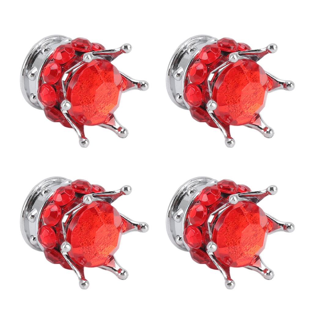 4 Pieces Tire Wheel Stem Valve Cover Crown for Cars Trucks