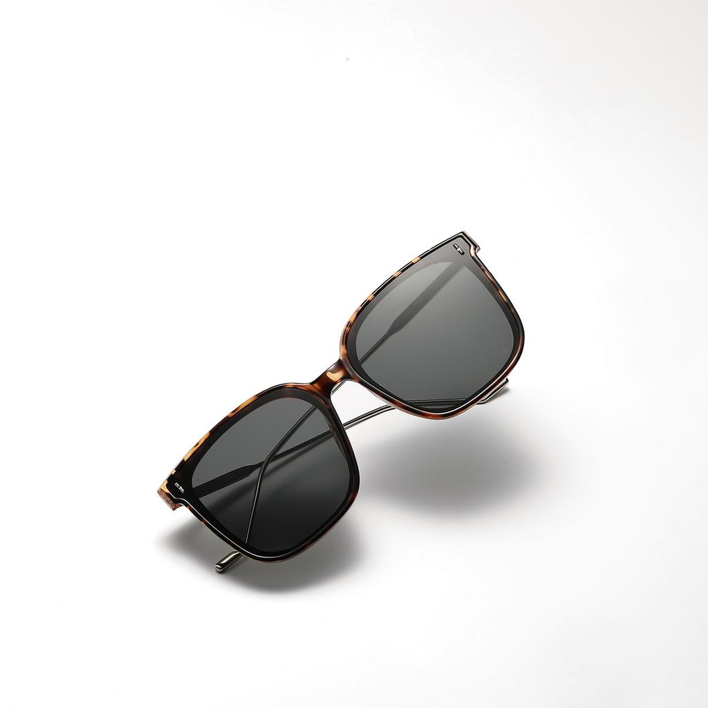 Square Glasses Frame Semi-Metal Frame Sunglasses Women'S Summer Large Frame Sunglasses Men'S Vintage