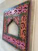 Hand-Carved Floral Wood Wall Frame: Rustic Indian Art Decor