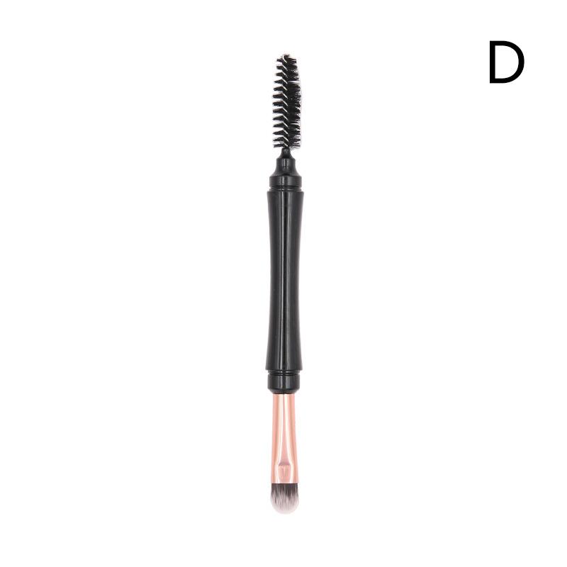 Mini Dual Ended Makeup Brush Angle Eyebrow Eyeshadow Eyeliner Brush With Dust-proof Cover Contouring Eyes Cosmetic