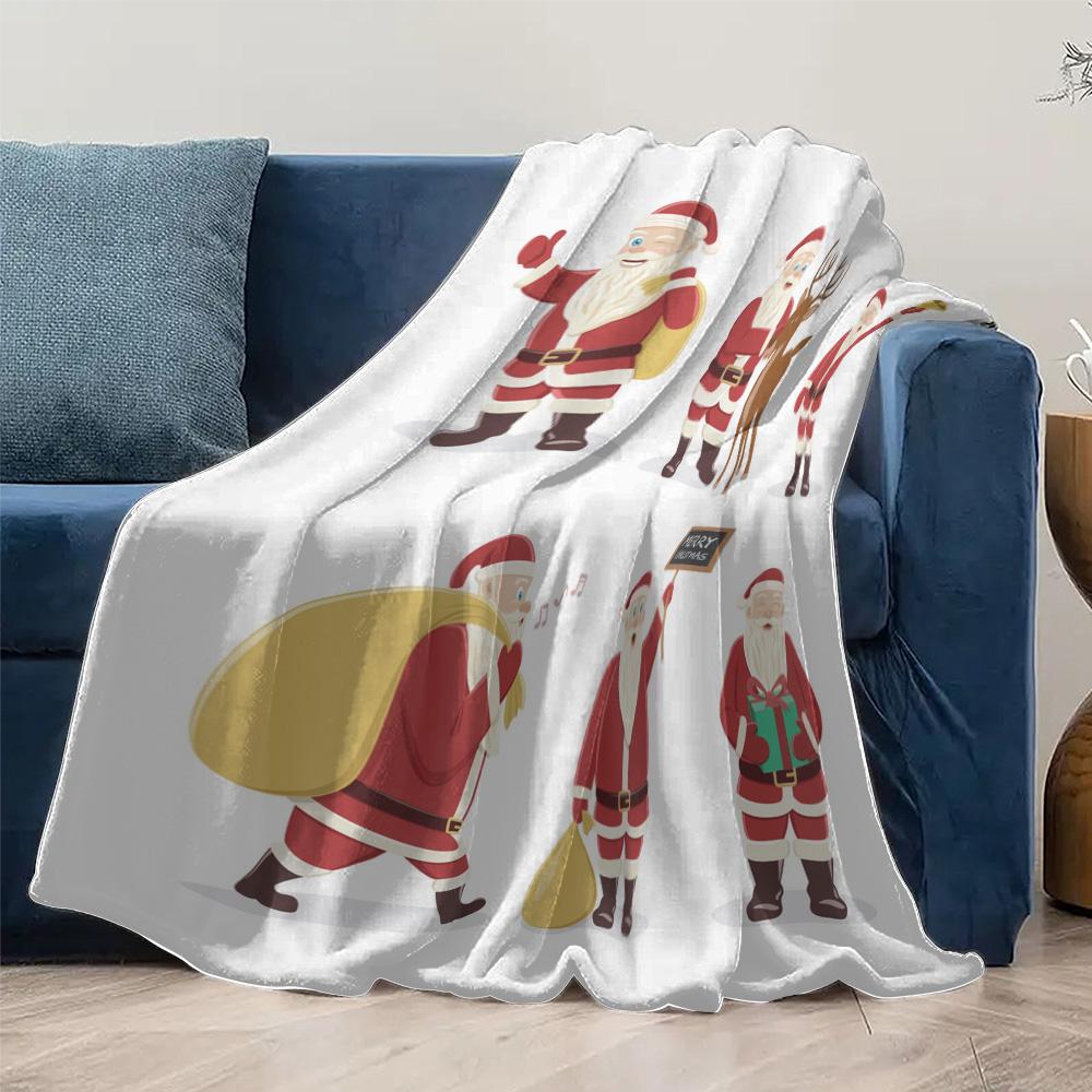 TU Christmas Blanket Flannel Throw Soft Cozy Warm Holiday Decor Festive Gift Home Decor Winter Bedspread Gift Idea