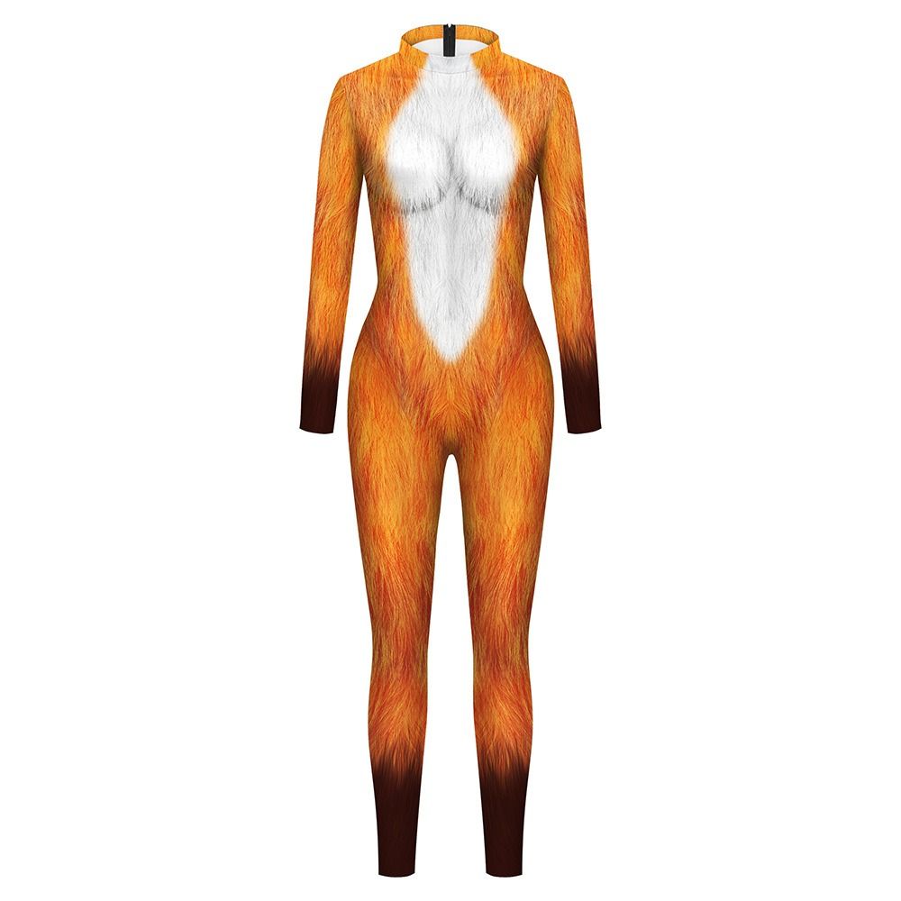 Leopard Funny Adult Bodysuits Dress Up Female Zentai Suits Cute Halloween Party Jumpsuit  Women