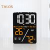 Large Digital Wall Clock Compact Design Portable Battery Powered Temperature Display LED Alarm Clock with Big Digits