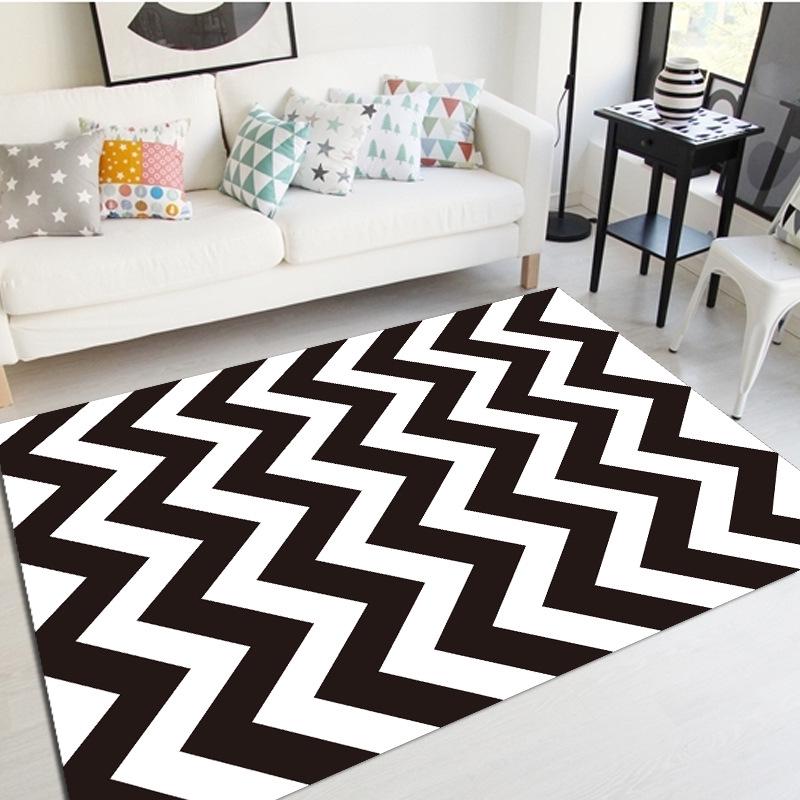 Tištěný koberec Severský obývací pokoj Ložnice Koberec k posteli Vstup do ložnice Protiskluzová podložka na podlahu Rohožka