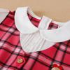 Mädchen Plaid Kleid Frühling Herbst Langarm Adrette Kleider Kinder drehen-unten kragen Elegante Kleidung