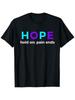 Men'S HOPE Suicide Prevention Awareness T Shirt Turquoise & Pink Mental Health Shirt with Hold on Pain Ends Slogan, Fit (S XXXL), Crew Neck Casual for