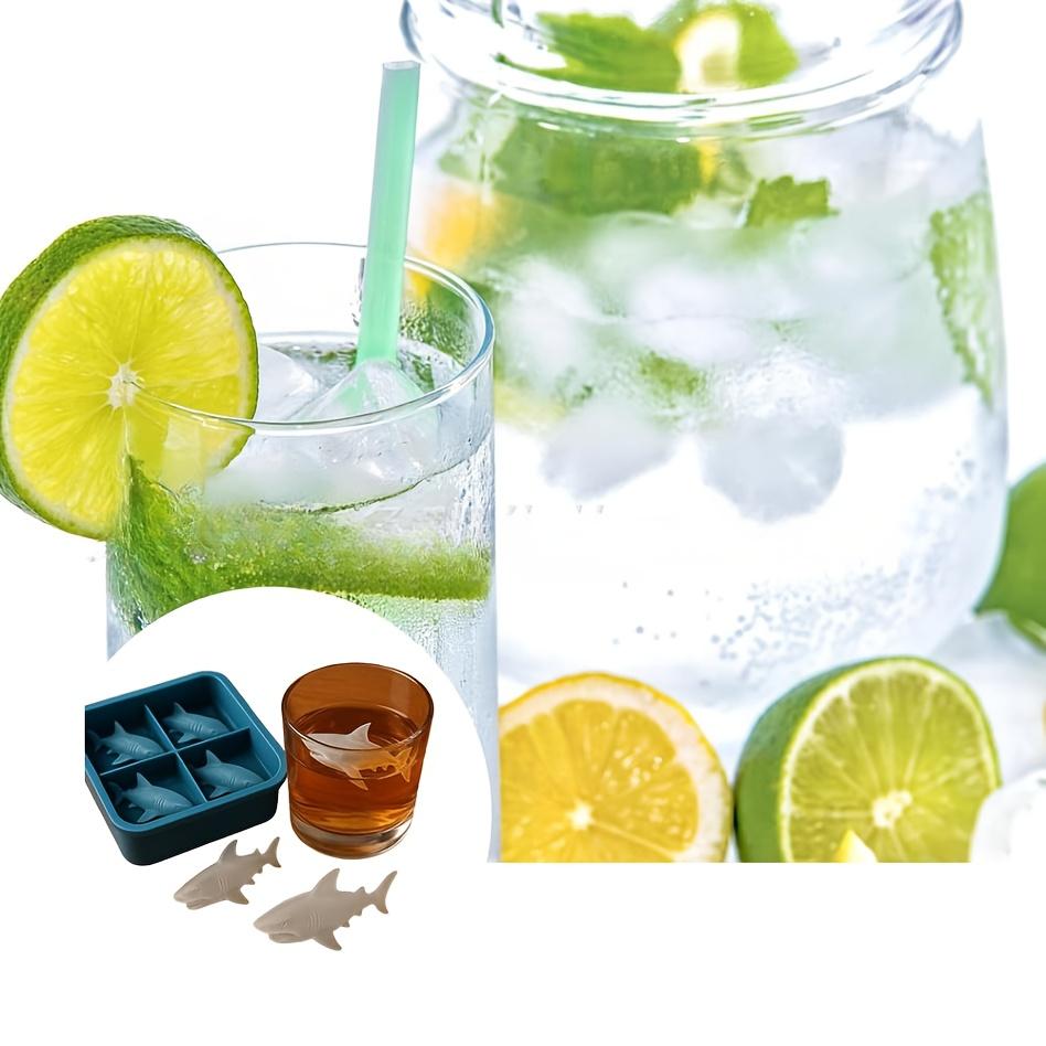 Haj Silikon Isform, en Silikon Non-Stick Bricka med 4 Fack, Är Lämplig för att Göra Iskuber, Choklad- och Kakformar