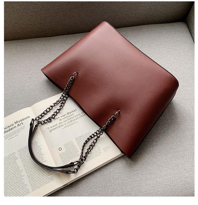 European and American Foreign Gas Soft Leather Large-capacity Bag New Korean Version Foreign Gas Chain Tote Bag Fashion Handbag