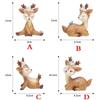 Natural Resin Sika Deer Ornaments Mini Cartoon Animal Crafts Cute Miniature Car Home Decorations