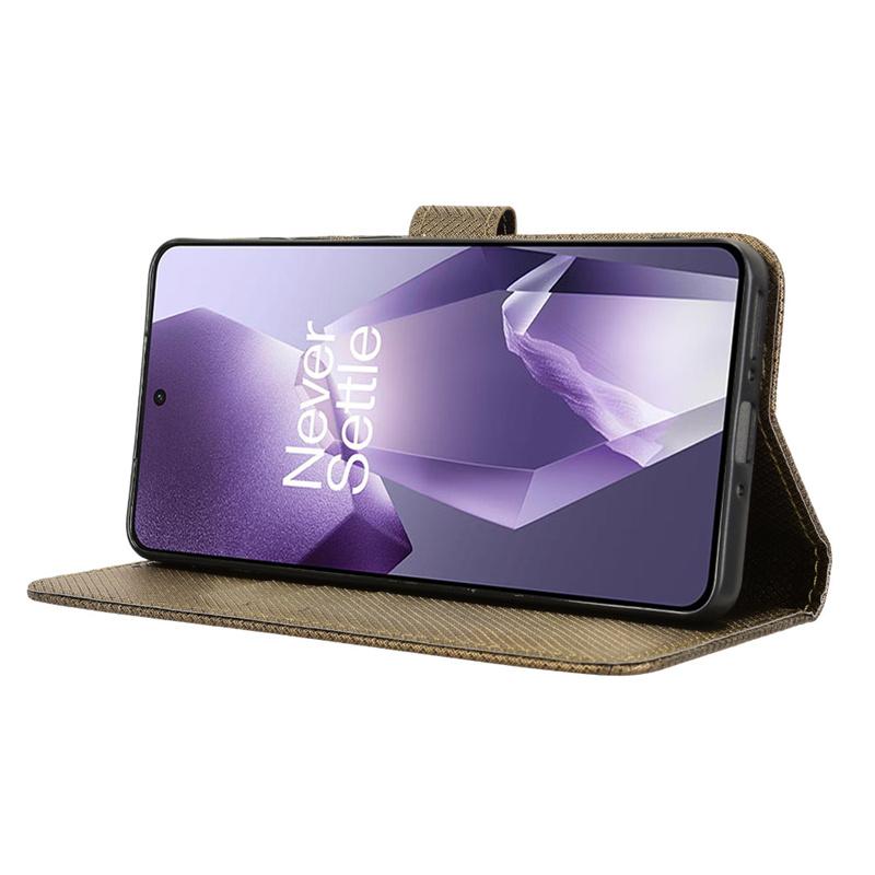 For OnePlus ACE5 ACE5 Pro 5G Luxury Flip Diamond Pattern Lanyard Business Wallet Case Leather for OnePlus 13R 5G Phone Case