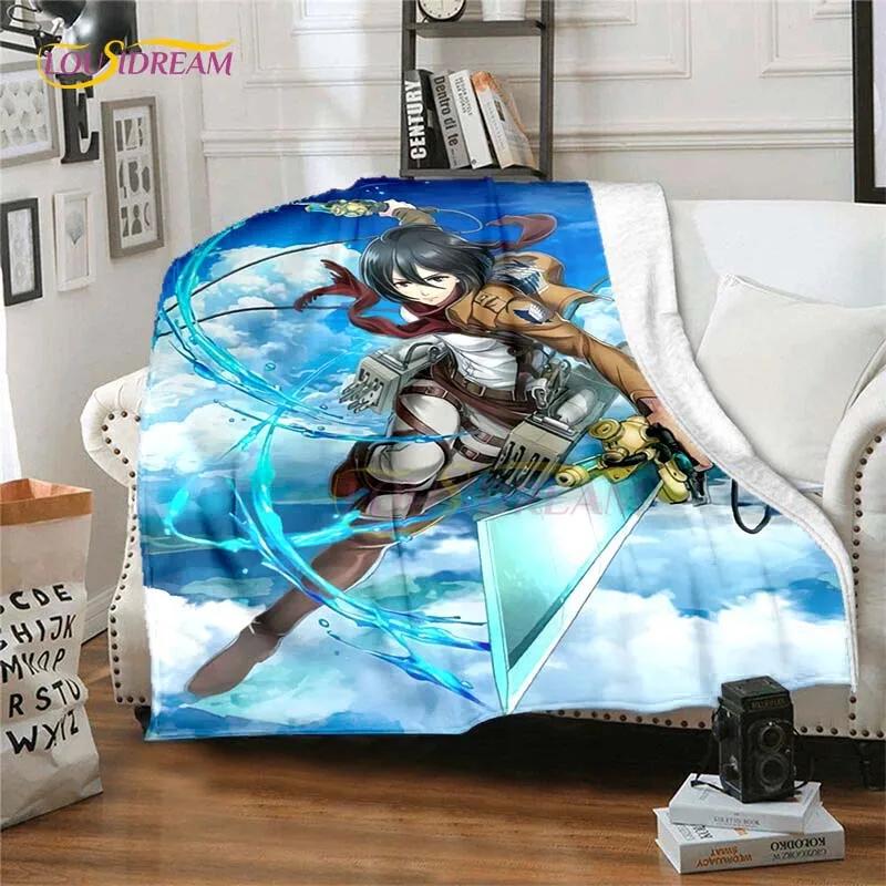 Attack On Titan Blanket Cover Anime Blankets for Beds Sofas Soft Carpet Warm Bed Sheet Bedspread Bedding Queen Size Room Decor