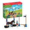 Course D'agility Pour Poney -Coffret De Jeu Avec 1 Figurine De Poney Et 1 Figurine Humaine - SCHLEICH 42482 FARM WORLD