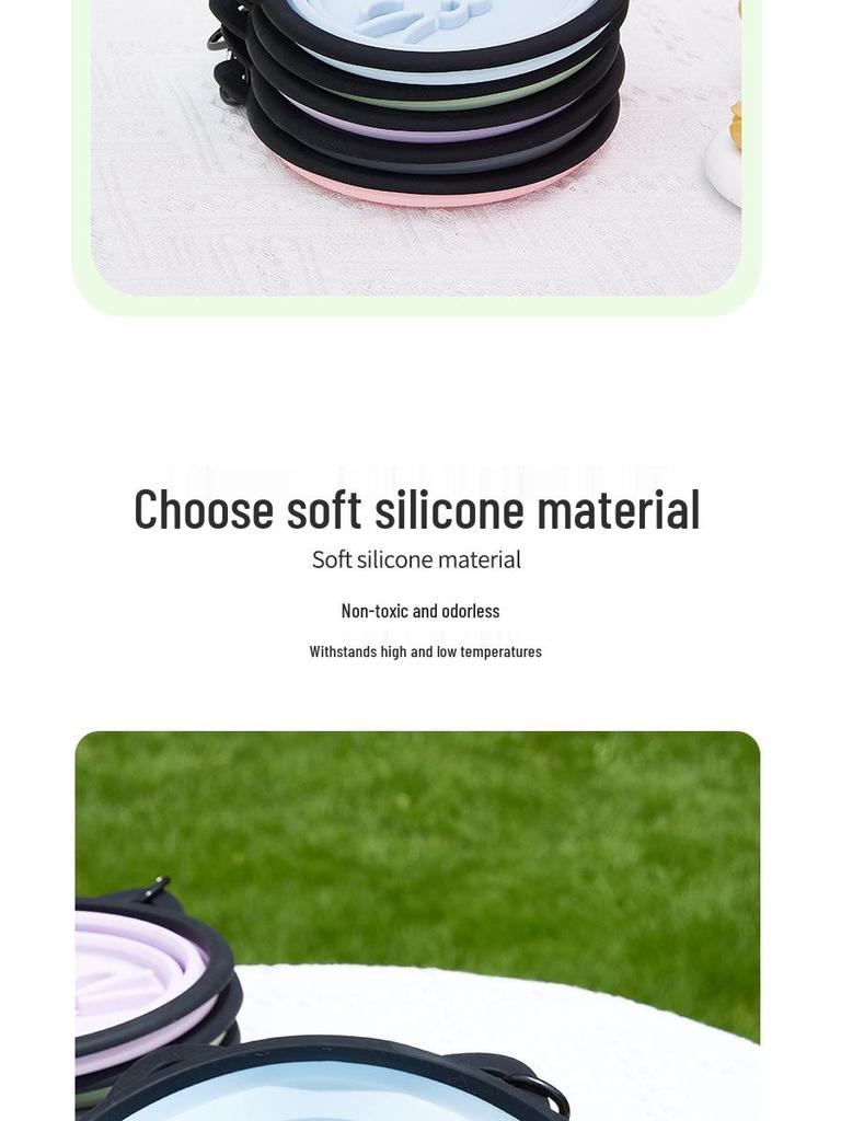 Collapsible Silicone Travel Pet Bowl - Portable & Easy To Clean for Cats and Dogs