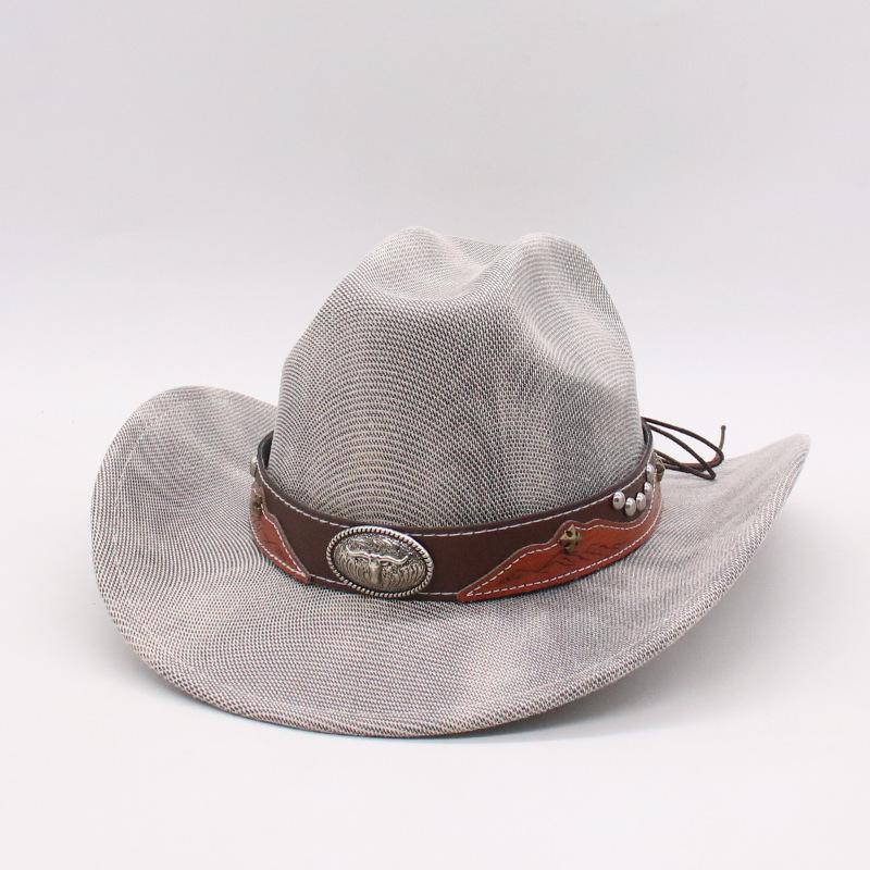 Мужские и женские однотонные шляпы для верховой езды Шляпы в стиле вестерн, ковбойские шляпы с загнутыми полями Ковбойские цилиндры Шляпы с широкими полями в панк-стиле One size (d-shape)