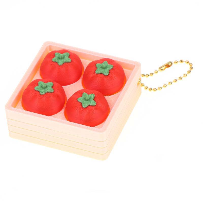 Creative Cute Fruit 2/4-Square Button Keychain Kids Portable Stress Relief Toy Charm Couple Bag Ornament