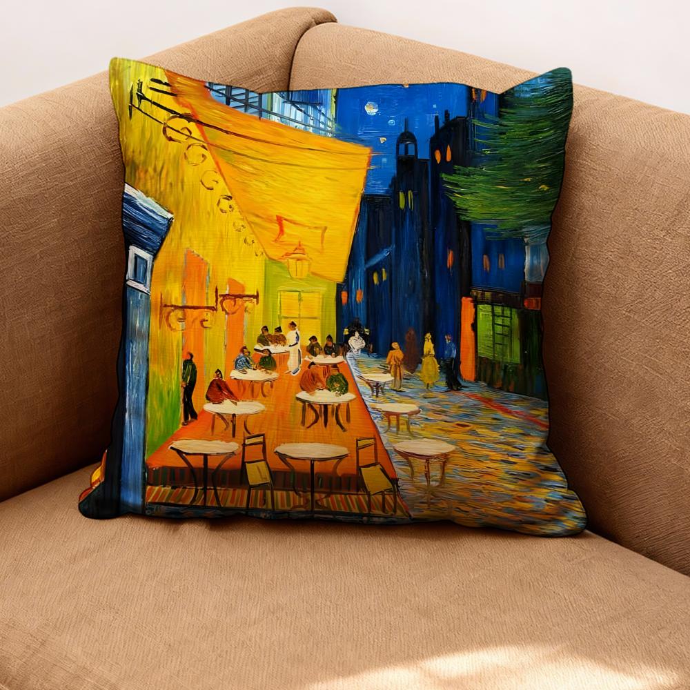 Vincent Van Gogh Cushion Cover Premium Comfort Reversible Pillow Cove -Two In One Design for Any Room & Car Interior