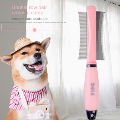 Hair Remover Stainless Steel Dual Purpose Portable Universal Pet Accessories Easy Deshedding Brush For Cat Dog Double-sided