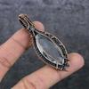 White Topaz Handmade Copper Wire Wrap Jewelry Pendant 2.76" Q7g85