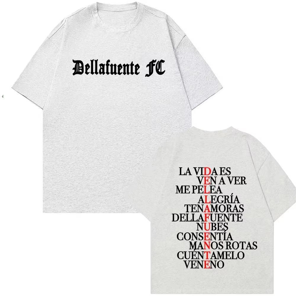 Rapper Dellafuente Album Letters Print Tshirt Men Women Vintage Hip Hop Pop Music T Shirt High Quality Top 2026 Springsummer