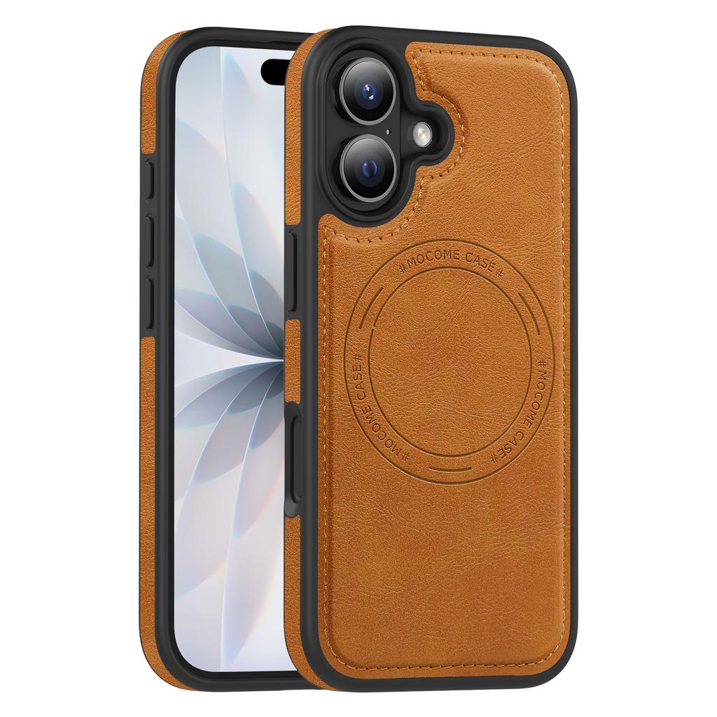 For iPhone 17 Case Compatible with MagSafe Leather Back Phone Cover
