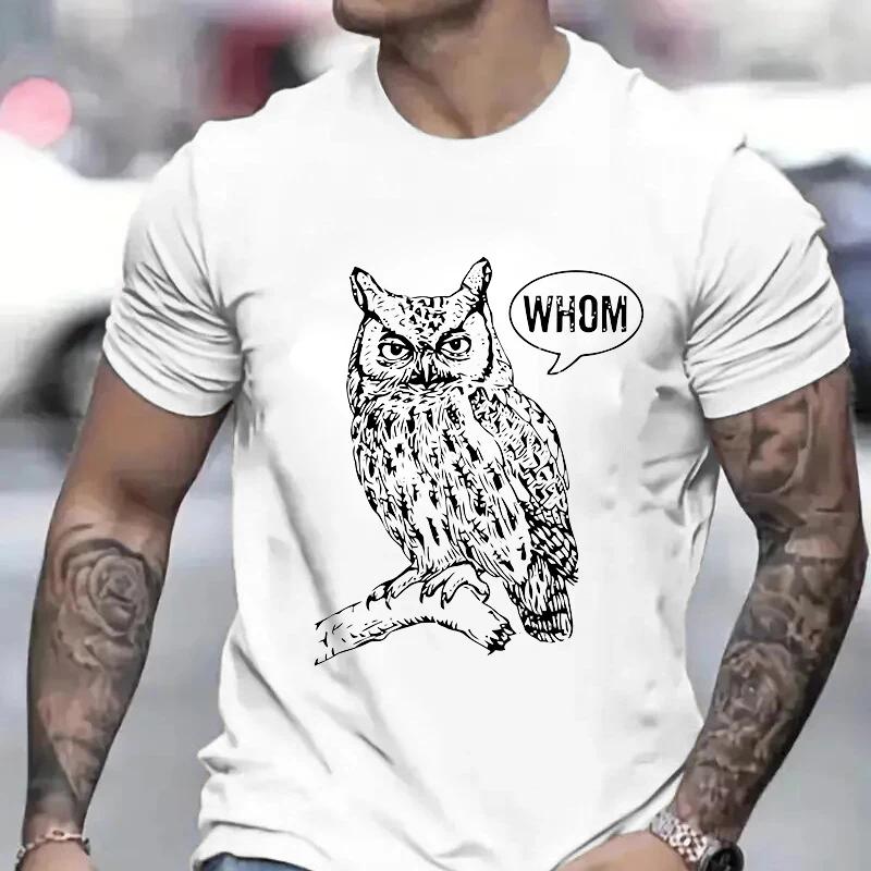 

Смешные футболки Футболки для мужчин Who Whom Owl Футболка Одежда Мужская рубашка Мужская футболка с коротким рукавом Одежда Смешная футболка Мужские футболки XXXXXL золотой