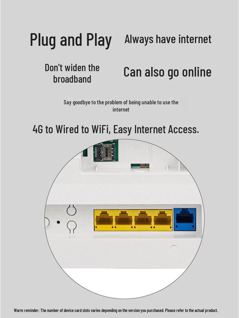 4G LTE Wireless SIM Router with Optional Battery CAT7 for Home Use
