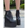 15CM Sky-high Platform Platform Shoes Autumn and Winter Ultra-high Heels Women's Short Boots Inside Elevating Wedge Heels Q