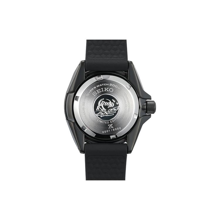 Seiko Prospe Automatic Mechanical Movement Silicone Strap Watch Men's Watches Black Dial SRPH97K1