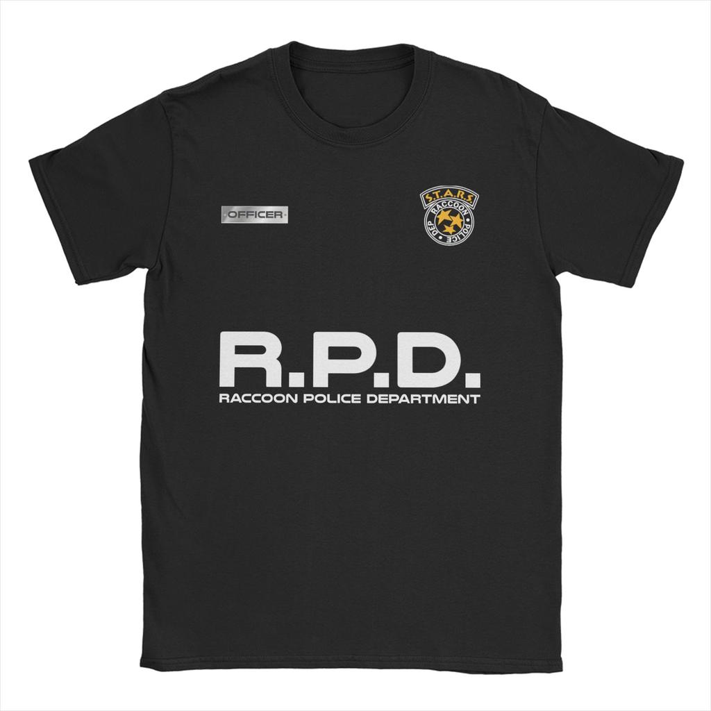 STARS Raccoon Police DepartUnisext T Shirts Unisex WoUnisex Pure Cotton Vintage TShirts Round Collar Tee Shirt Clothing Big Size
