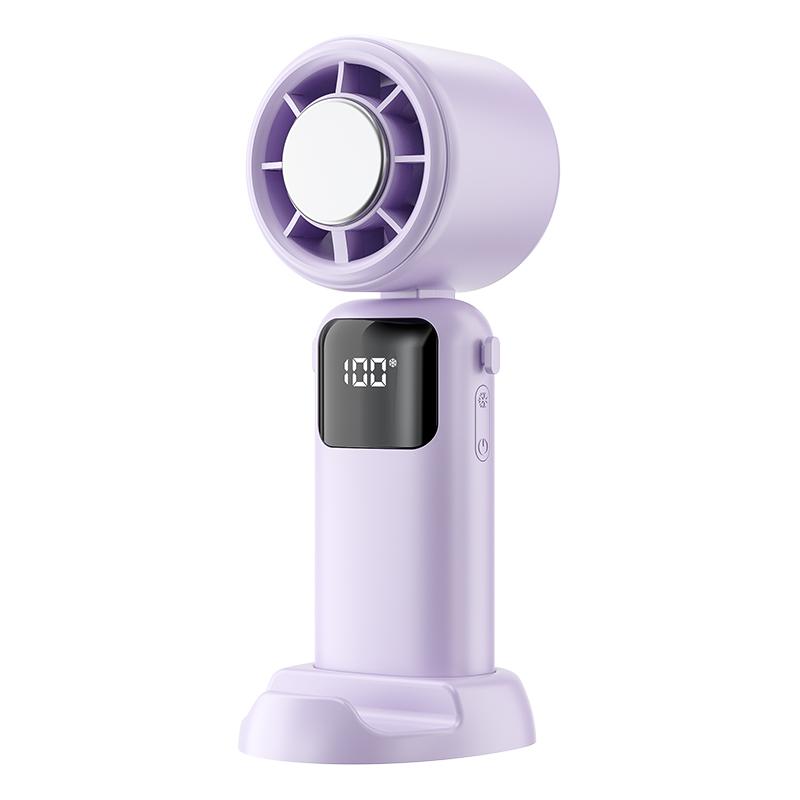 16°C Icy Cold Portable Handheld Fan Foldable Neck Hanging Fan 100 Speeds Rechargeable Mini Fan with Digital Display