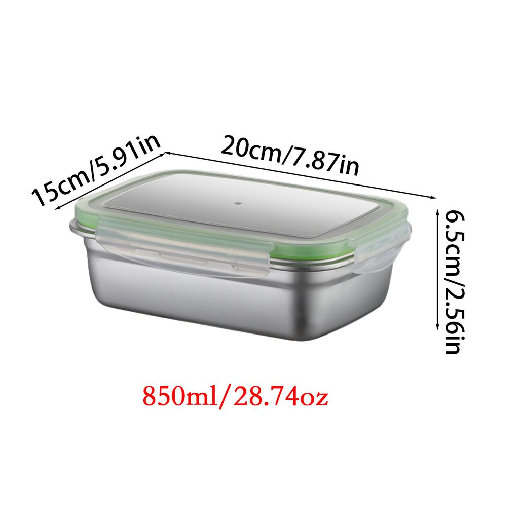High quality 304 stainless steel food storage container set, stackable lunch box, transparent lid, home kitchen, school office