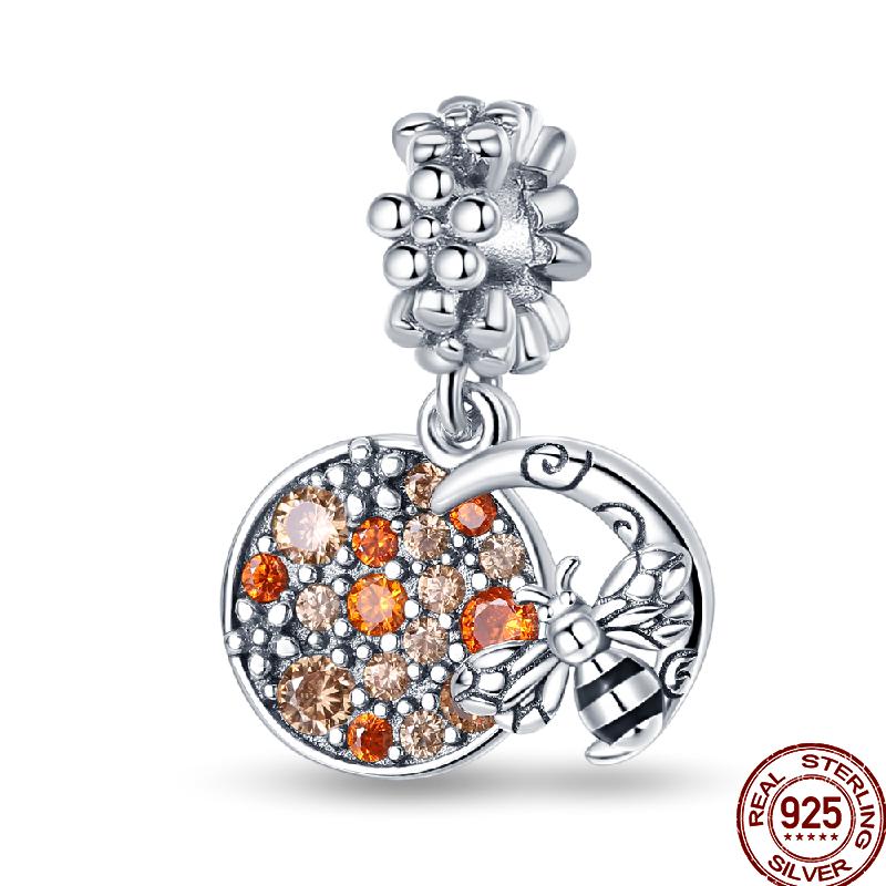 Frühlings-Charm Kupfer Vierblättriges Kleeblatt Schmetterling Libelle Anhänger Perlen Geeignet Für 3Mm Original Armband DIY