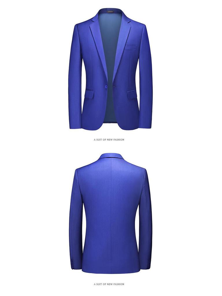 2023 Summer Men's Solid Color Single-Breasted Casual Suit Jacket