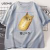 Lustiges Kartoffelkatze T-Shirt Neko Meme T-Shirt Japanische Kätzchen Lustiges T-Shirt Baumwolle T-Shirts Unisex Damen Freizeit Übergroße T-Shirts Kleidung