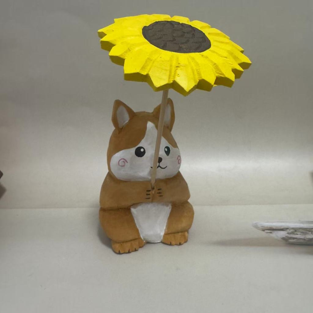 Wooden Orange Cat Carving Gift Handcrafted Decor For Birthdays And Holidays