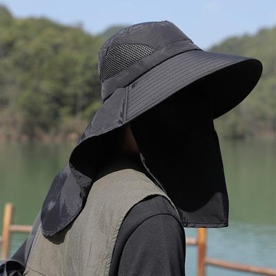 Outdoor Sun Hat UV Protection Hunting Fishing Cap for Men Women Hiking Camping Visor Bucket Hat Neck Flap Fisherman Hat