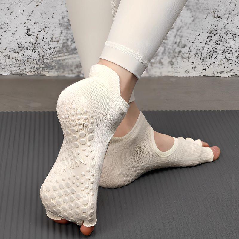 

Женские носки для йоги с пальцами до щиколотки, короткие носки-гольфы, нескользящие, дышащие, быстросохнущие, дезодорирующие, для воздушной гимнастики, пилатеса, профессиональные носки Milk White