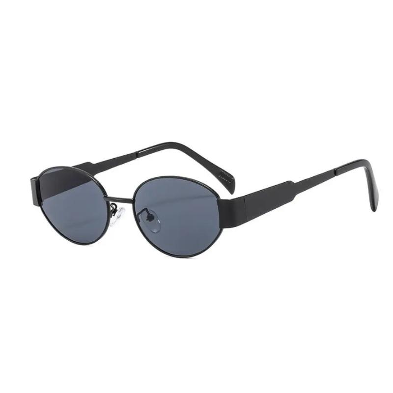 Cool Small Oval Sunglasses Luxury Brand Designer Metal Frame Vintage Sun Glasses Unisex Gold Black UV400
