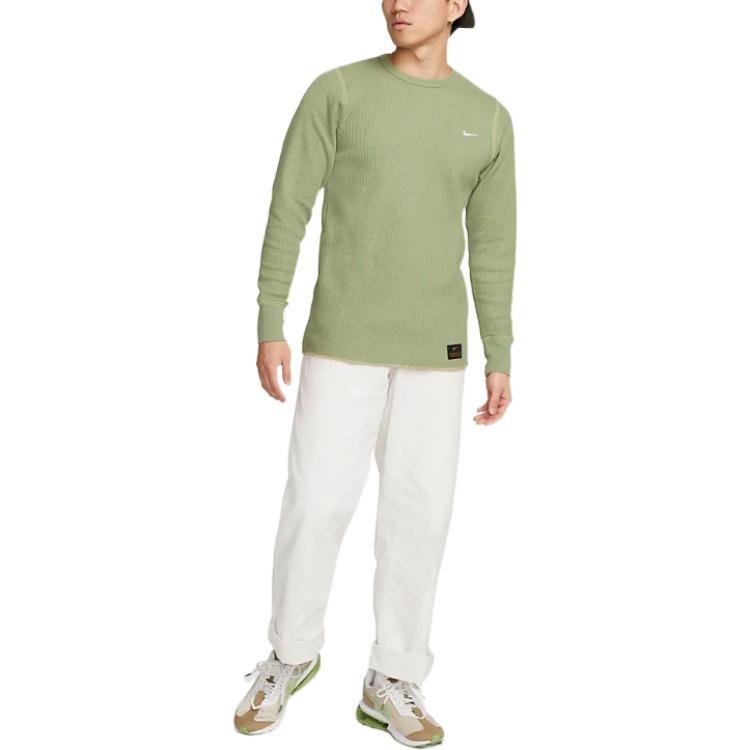Nike Life Long Sleeve Heavy Waffle Top 'Green' Men's DX0895-386