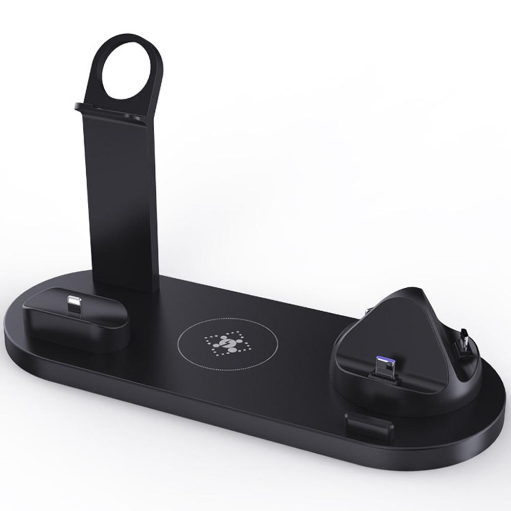 B-07 6-in-1 Desktop Phone Watch Earphone Charging Stand Wireless Charging Dock