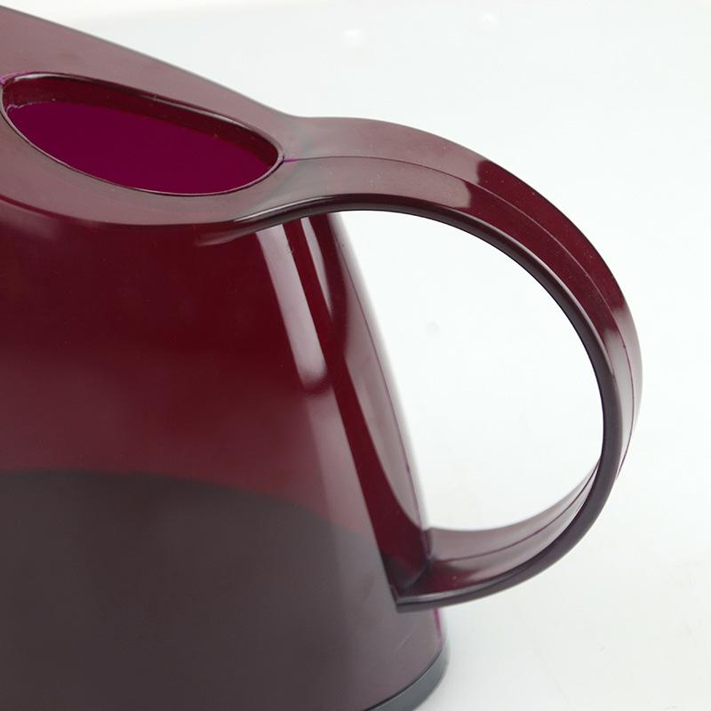 Long-Spout Transparent Watering Can for Gardens and Flowers, Colored Plastic, 2.5L Capacity.