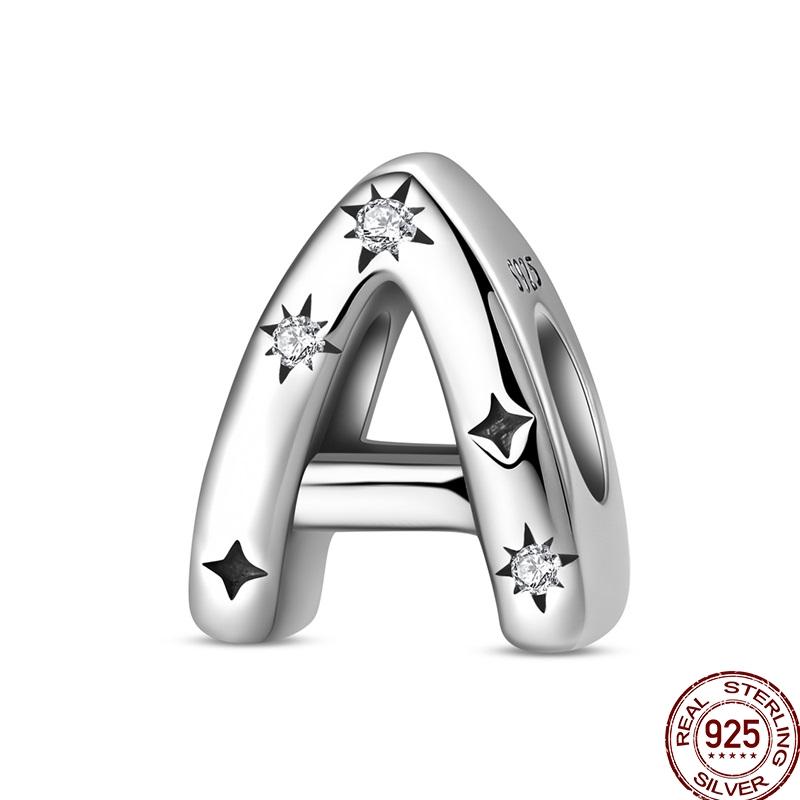 Copper 26 Letter A-Z Alphabet Charm Beads Fit Original Bangle Bracelet Necklace Pendant Jewelry Accessories Making
