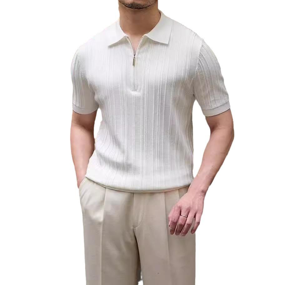 Men's 2024 Slim-Fit Short-Sleeve Polo Shirt - High-End Casual Summer Collared Top