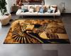 Egyptian Mythology Area Rug Ancient Egyptian Pharaoh Cat Eye Print Carpet Non-Slip Floor Mat for Living Room Bedroom Decor