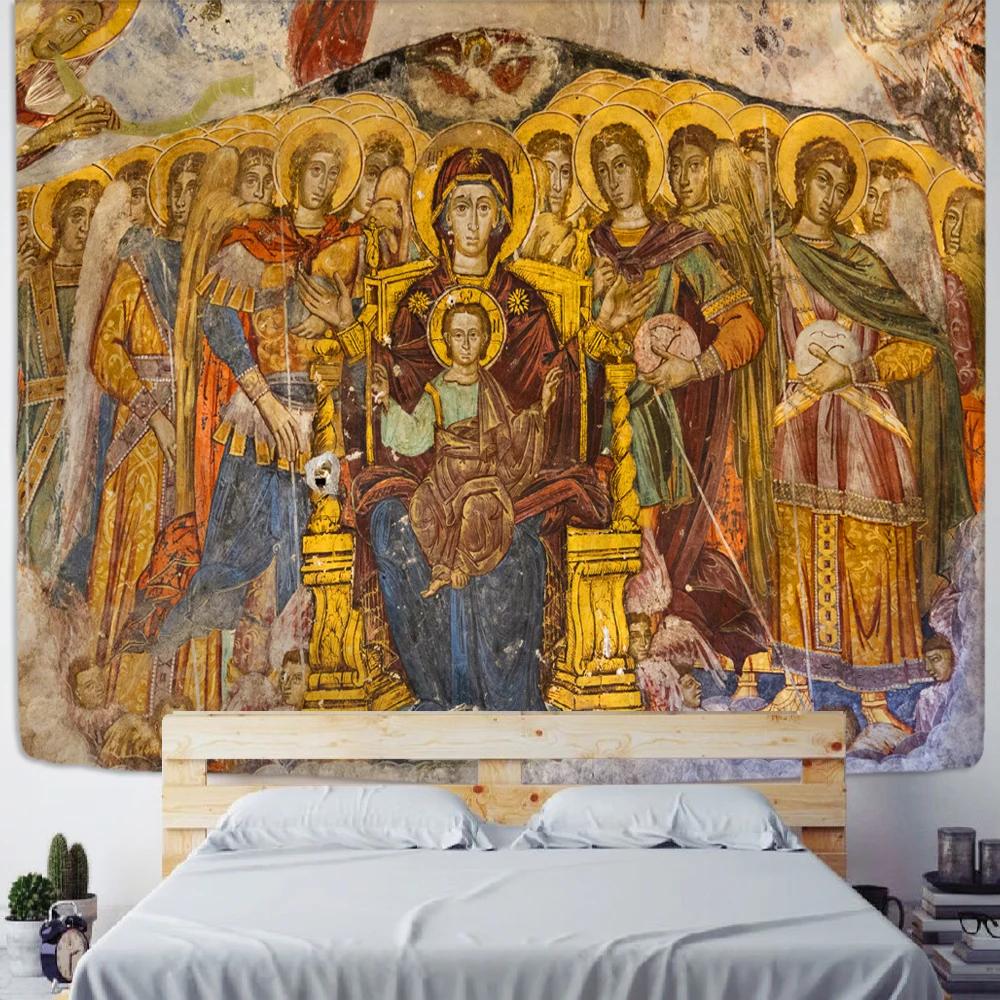 Imperium Romanum Obraz Tapisérie Král Justiniánská dynastie Retro Nástěnné Tapisérie Boho Home Dekor Nástěnná malba Macrame